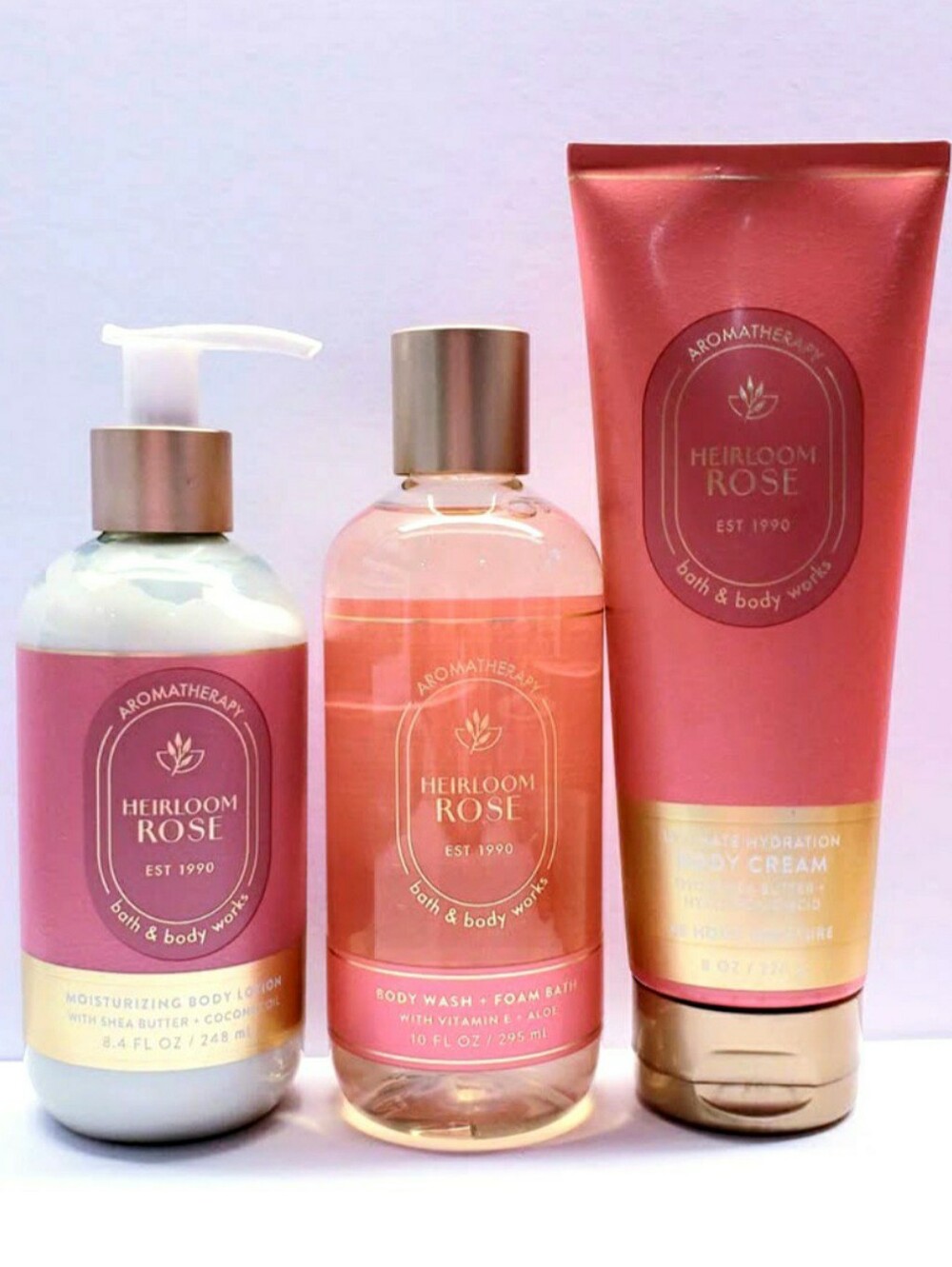 Bath & Body Works HEIRLOOM ROSE Body Cream, Body Lotion, Body Wash (3 pcs)